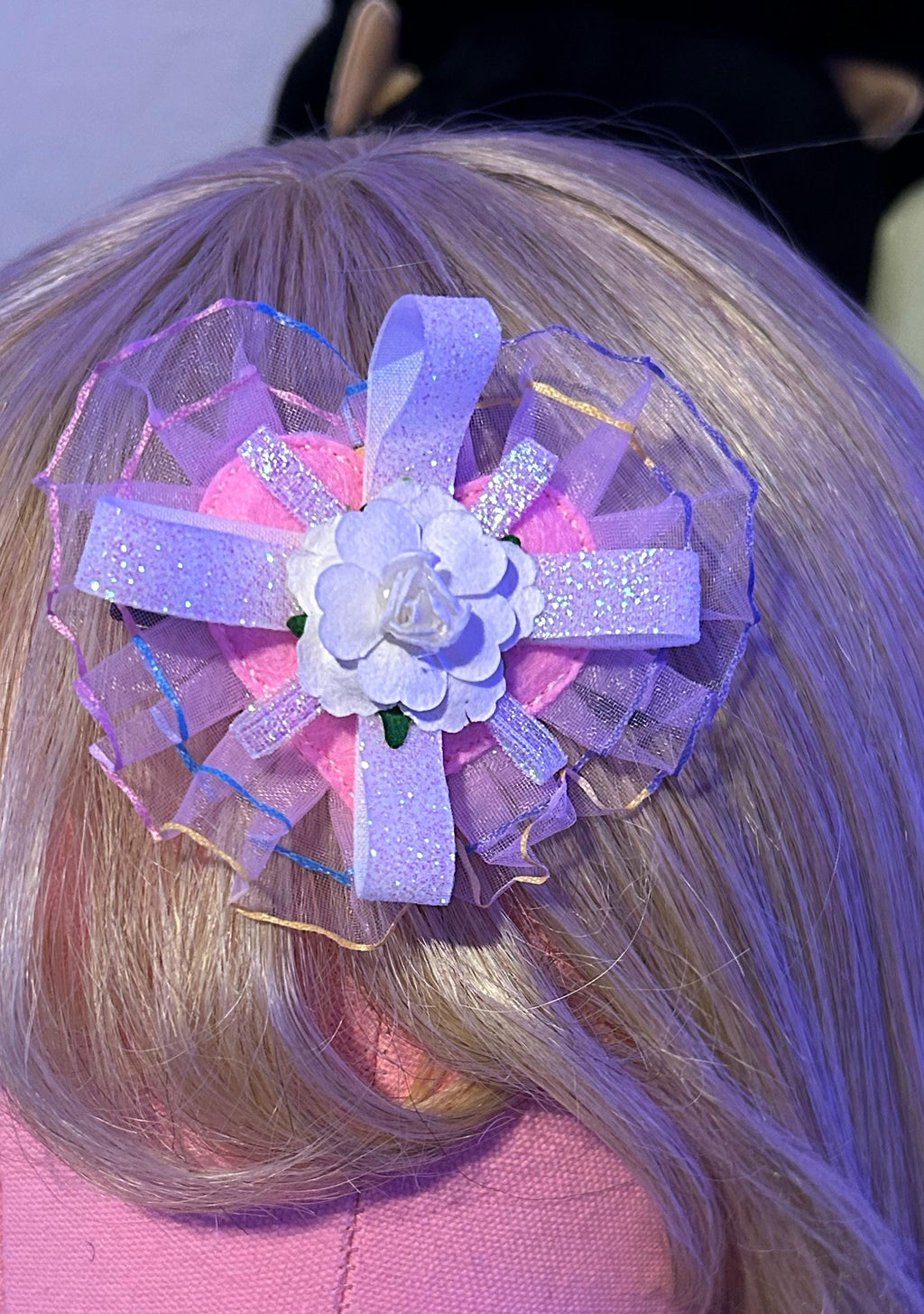 White rose hair clip