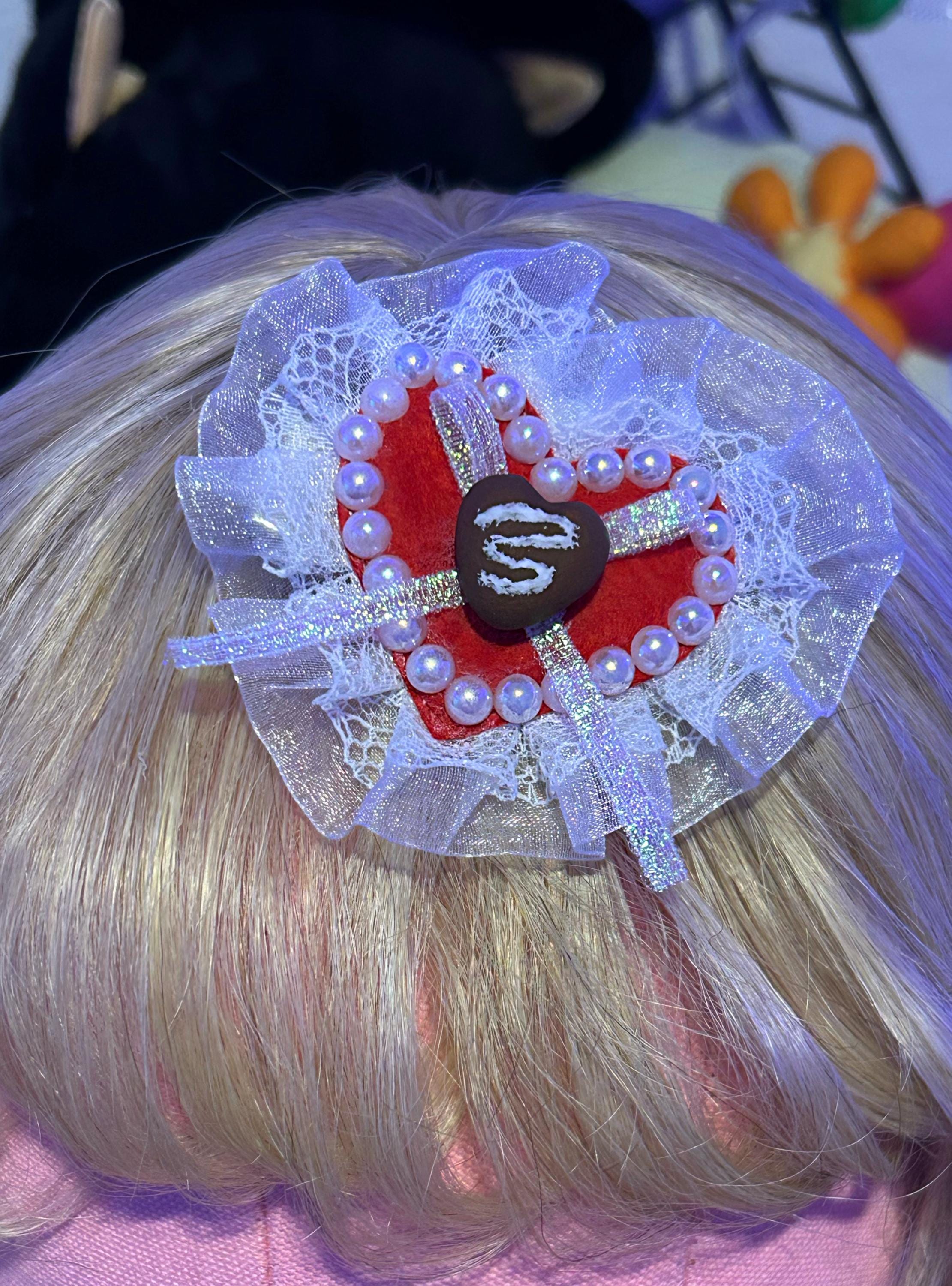 Chocolate heart hair clip