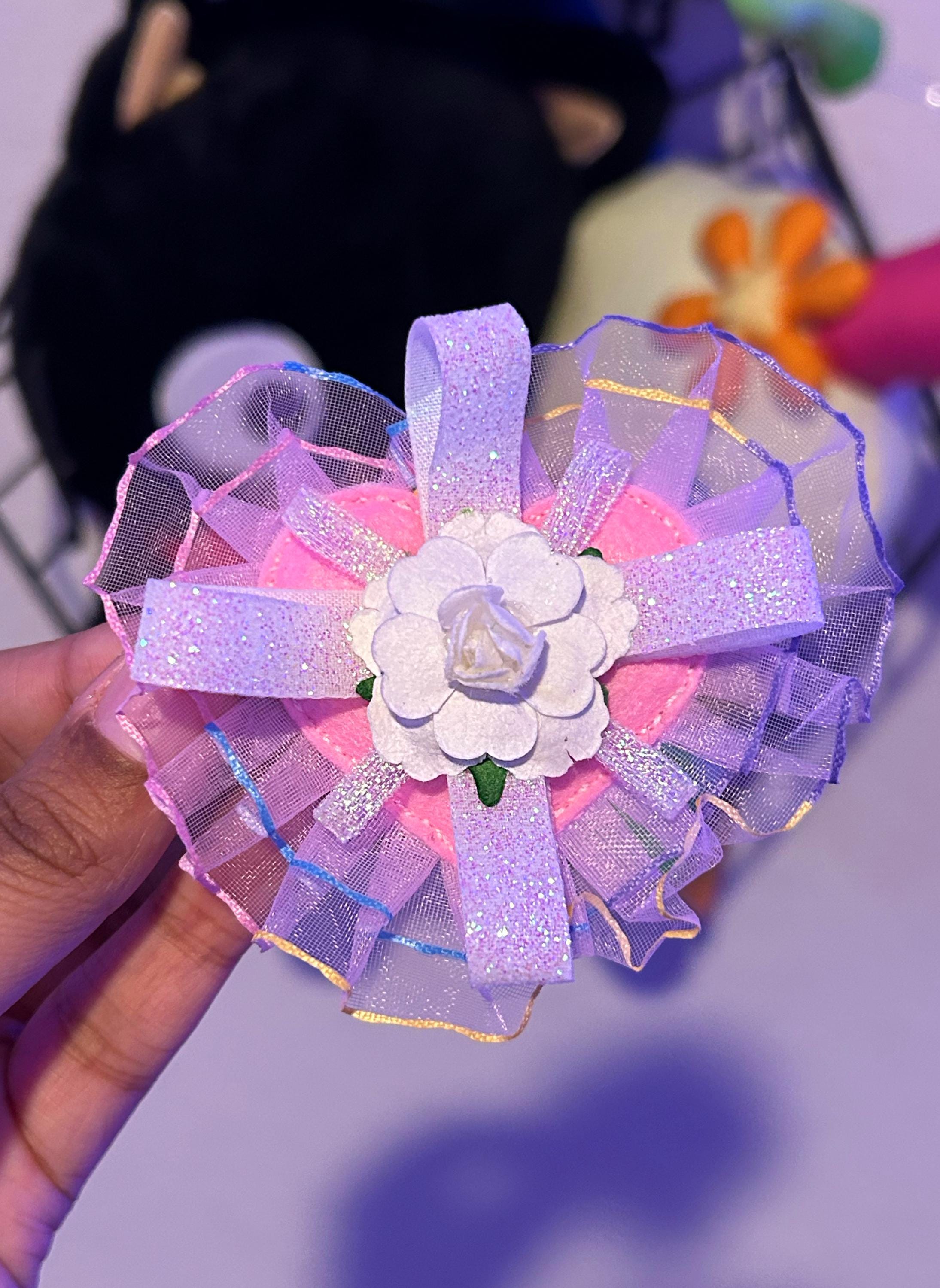 White rose hair clip